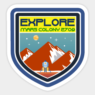 Mars Colony Badge Sticker